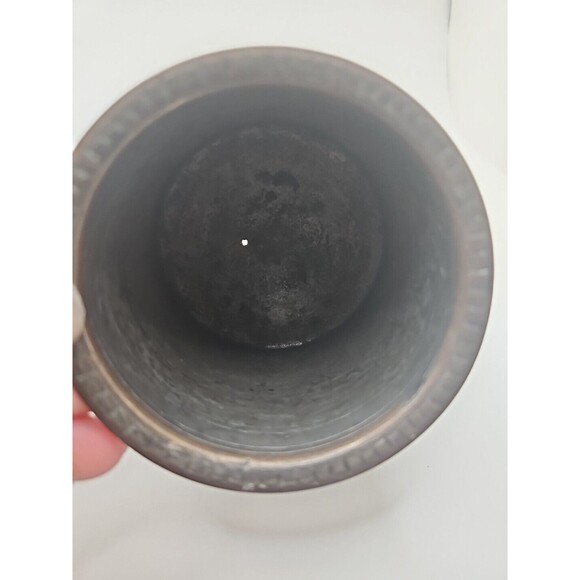 Antique Brass Holy Water Panchpatra Pot Original Old Hand Crafted Engraved - Picture 6 of 7